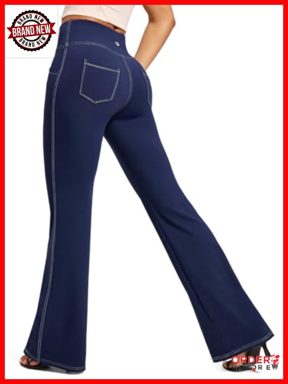 High Waist Bootcut Yoga Pants with Pockets 4-Way Stretch Tummy Control